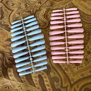 Blue and Pink fake nails